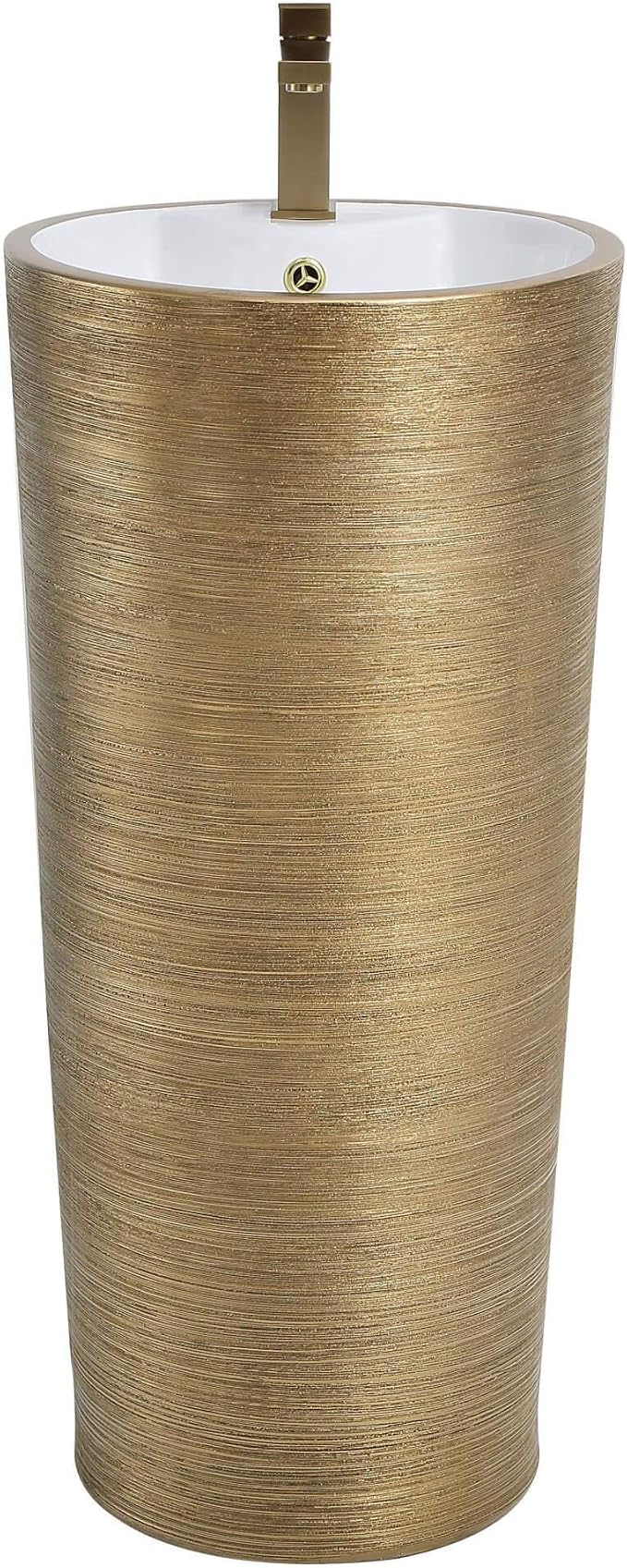 Vannes Bathroom Sinks - Modern Bathroom Pedestal Sink for Contemporary Spaces - Upgrade Your Bathroom with Stylish and Durable Bathroom Pedestal Sinks 16"X16" Brushed Gold