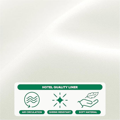 Biscaynebay Hotel Quality Fabric Shower Curtain Liners 72" X 72", Ivory Water Resistant Bathroom Curtains Rust Resistant Grommets Weighted Bottom Hem Machine Washable