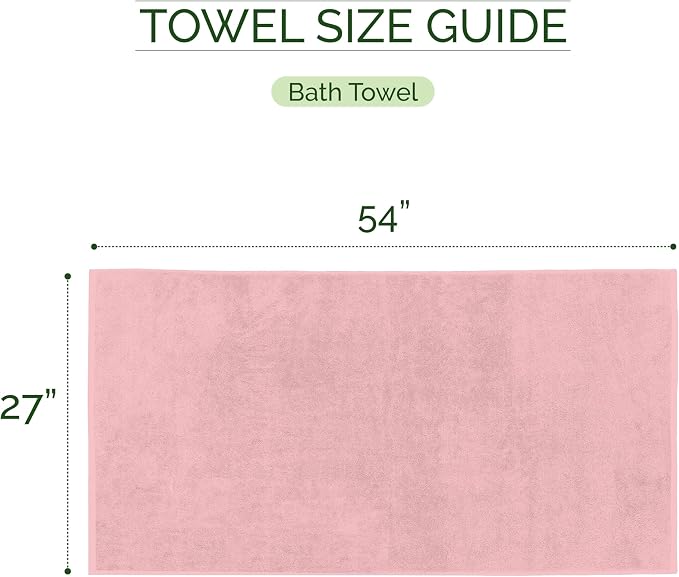 Elegant Comfort 100% Turkish Cotton Corduroy Ribbed Luxury Soft 2 Pack Bath Towels 27 x 54 Inch - Ultra Plush, Absorbent, Quick Dry, Hotel Spa Quality Towels for Bathroom Essentials, Dusty Rose