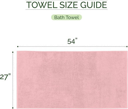 Elegant Comfort 100% Turkish Cotton Corduroy Ribbed Luxury Soft 2 Pack Bath Towels 27 x 54 Inch - Ultra Plush, Absorbent, Quick Dry, Hotel Spa Quality Towels for Bathroom Essentials, Dusty Rose