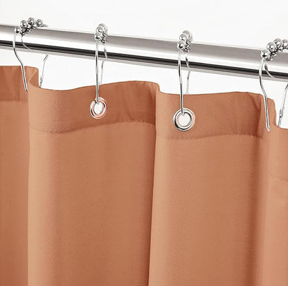 Felisa Mocha Mousse Fabric Shower Curtain Liner with Large Magnets, 36 x 72 inches Waterproof & Soft Cloth Stall Shower Curtain Liner,Washable Small Narrow Size Shower Curtain for Bathroom