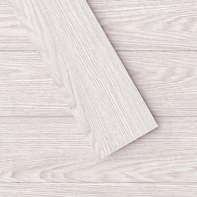 Hilarious Peel and Stick Vinyl Floor Tiles White Wood 36 PCS 54 Sq.Ft Waterproof Stick On Flooring Self-Adhesive Stick on Tiles Floor for Bathroom Kitchen Living Room RV Vinyl Flooring Planks Easy DIY