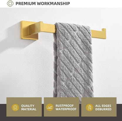 Angle Simple Towel Holder Brushed Dark Gold, Bathroom Towel Rack 10.24-Inch | Deep Gold Tone, SUS304 Stainless Steel, Open Arm Dishcloth Washcloth Hanger Bar for Kitchen Shower Vanity Sink