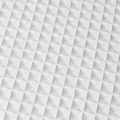 Creative Scents Fabric White Shower Curtain for Bathroom - 60" x 72" Spa, Hotel Luxury Matt Waffle Weave Square Design, Water Repellent, 230 GSM Weighty Cloth, for Decorative Bathroom Curtains