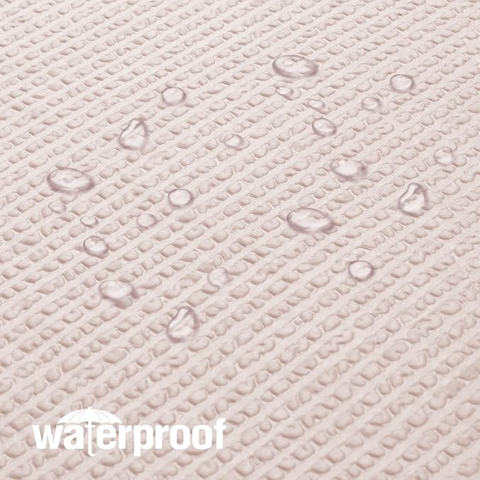 Long Stall Shower Curtain 54X78 inch, Embossed Textured Fabric Shower Curtain for Bathroom - Soft Cloth & Hotel Spa, Water Repellent, Machine Washable Bathroom Curtain, Pink