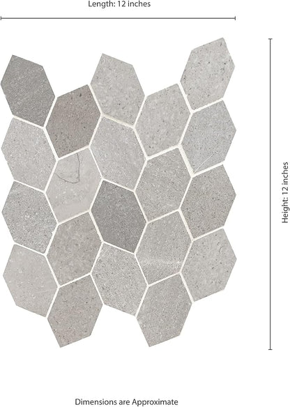 MSI Lilly Pad 11.15 in. x 12.60 in. x 10mm Honed Limestone Tile for Kitchen Backsplash, Floor Tile, Wall Tile for Bathroom, Shower Wall Tile, Mesh Mounted Mosaic Tile