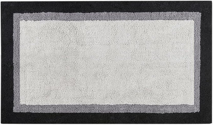 Madison Park Amherst Tufted Bath Rug Cotton Non-Slip, 27 x 45, Black | Quick Dry, Ultra Soft, Pile, Machine Washable, Absorbent, OEKO-TEX Certified