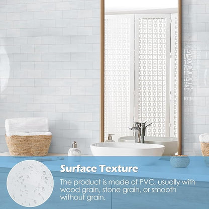 2026 New Upgrade Peel and Stick Backsplash Tile, Peel and Stick 11.34" X 11.57" Wall Tile for Kitchen, Bathroom, Fireplace, Laundry (Polished Marble White Blue, 5 Packs)