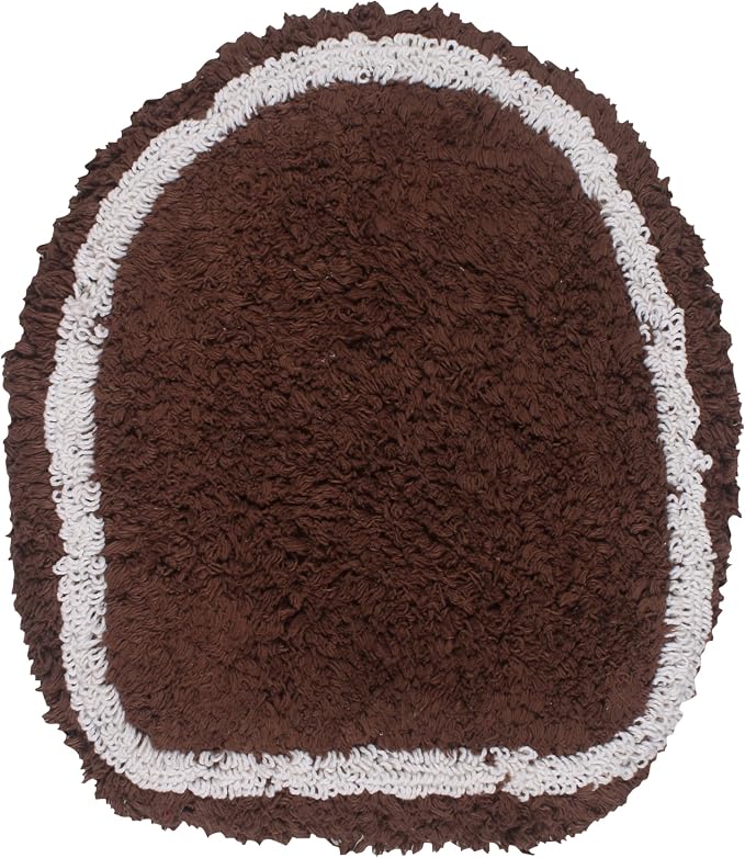 Home Weavers Allure Collection Toilet Lid Seat Cover, Elastic Edges, 100% Cotton Soft Universal Fit for Standard Oblong Round Elongated Bath Room Bowl Lids, Washable, 18"x18" Toilet Lid Cover, Brown