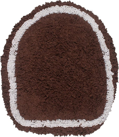 Home Weavers Allure Collection Toilet Lid Seat Cover, Elastic Edges, 100% Cotton Soft Universal Fit for Standard Oblong Round Elongated Bath Room Bowl Lids, Washable, 18"x18" Toilet Lid Cover, Brown