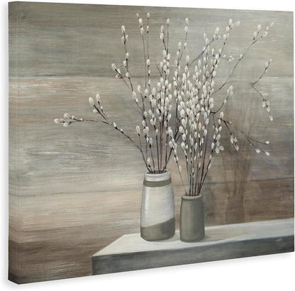 Stupell Industries Pussy Willow Still Life XXL Stretched Canvas Wall Art, Proudly Made in USA, 30x40, Design By Artist Wild Apple