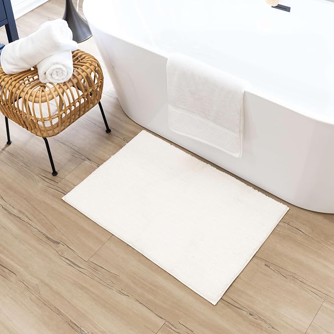Mohawk Home Sanctuary Casual Solid White 2' X 3' 4" Bath Mat Perfect for Bathroom