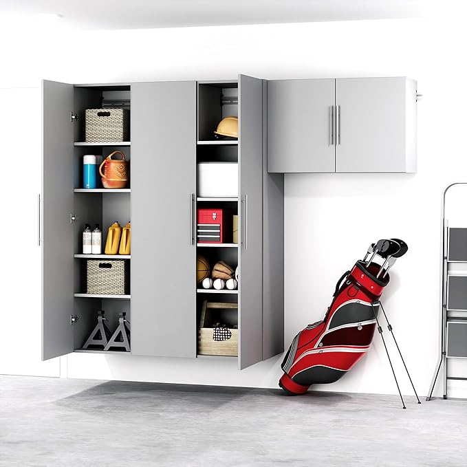 Prepac's HangUps Upper Storage Cabinet - Elegant and Spacious Wall Cabinets to Maximize Your Storage, 36" Size, Classic Light Gray Finish