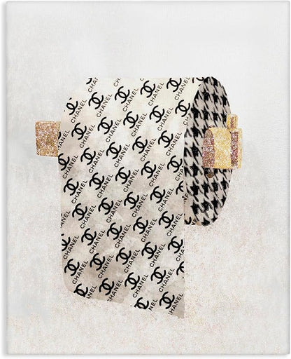 Glam Pattern Toilet Paper, 16 x 20 Inch Canvas Wall Art | Stupell Industries · By Ziwei Li · Ready to hang · Bath and laundry decor · Made in USA