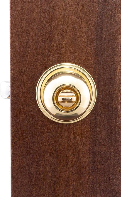 Copper Creek BK2030PB Ball Door Knob, Privacy Function, 2 Pack, Polished Brass