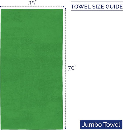 Elegant Comfort Premium Turkish Cotton 1 Piece Jumbo Bath Towel - 35 x 70 inch, Luxurious Hotel Spa Quality 100% Turkish Cotton Large Bath Towel - Highly Absorbent - Soft Bathroom Towel, Emerald Green