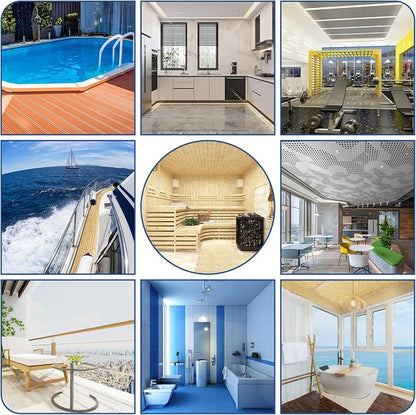 12Pcs Drainage Interlocking Floor Tiles 11.8" x 11.8", Modular Interlocking Cushion Soft PVC Floor Non-Slip Splicing Waterproof Mat for Drain, Pool, Shower, Patio, Balcony, Bathroom, Kitchen, Yard