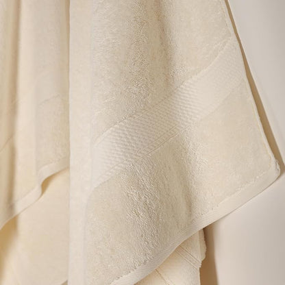 SUPERIOR Egyptian Cotton Plush & Absorbent, Bath Towel Set of 2, Cream | Quick Dry, Soft Luxury Towel Set, Bath Essentials for Bathroom, Guest Bath, Spa, 2 Piece Bath, Madeline Towels