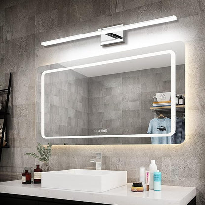 Modern Bathroom Light Fixture - Chrome LED Dimmable Vanity Light Bar 40 Inch Bathroom Light Fixtures Over Mirror 6000K Cool Whtie