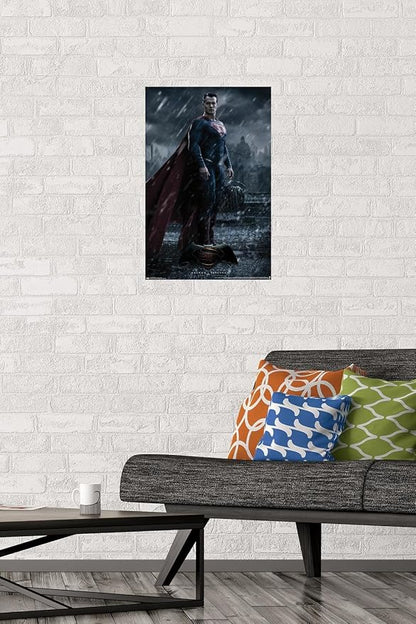 Trends International DC Comics Movie - Batman v Superman - Superman Wall Poster, 14.725" x 22.375", Premium Poster & Mount Bundle