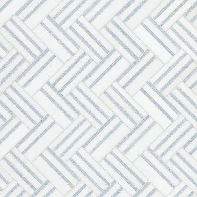 MSI Azula Linea Polished Marble Mosaic Floor and Wall Tile for Bathroom, Kitchen Backsplash, Accent Wall Tile, and Shower Wall Tile,Sample