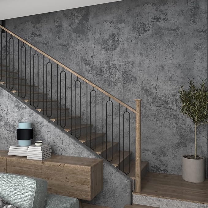 3yecao 24"×354" Thick Grey Blue Concrete Wallpaper Peel and Stick 3D Wide Waterproof Dark Blue Gray Concrete Cement Contact Paper Vinyl Matte Adhesive Sticker for Bathroom Living Room Bedroom Walls