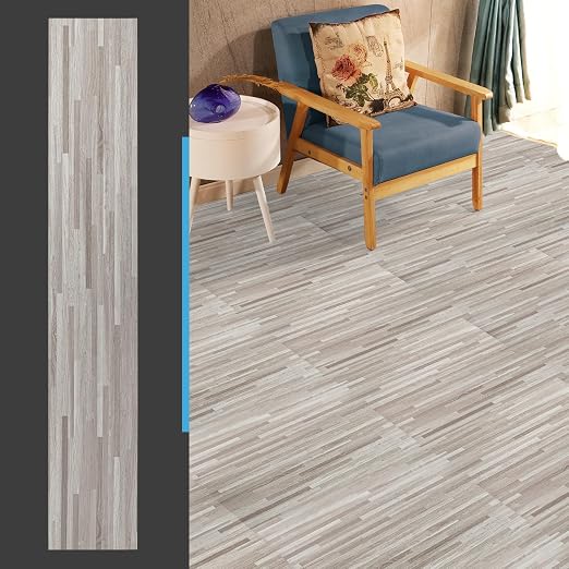 Art3d 36-Pack Wood Texture Peel and Stick Vinyl Flooring Tiles, Dusty Grey | 18 & 54 sq.ft Options, Rigid Surface Hard Core, Waterproof, Self-Adhesive, Impact Resistant, Fit Indoor Household Spaces