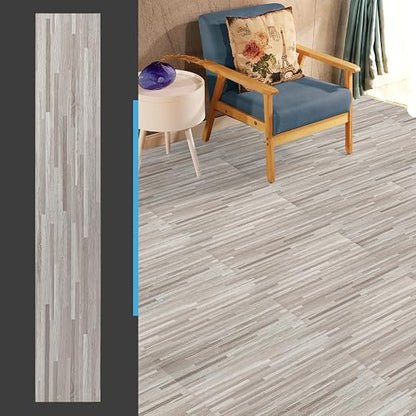 Art3d 36-Pack Wood Texture Peel and Stick Vinyl Flooring Tiles, Dusty Grey | 18 & 54 sq.ft Options, Rigid Surface Hard Core, Waterproof, Self-Adhesive, Impact Resistant, Fit Indoor Household Spaces