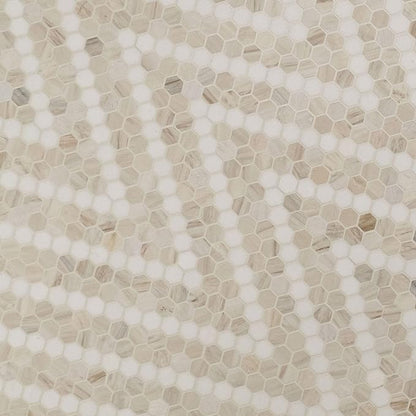 MSI Angora Sazi 11 in. x 14 in. Polished Marble Hexagon Tile for Kitchen Backsplash, Floor Tile, Wall Tile for Bathroom, Shower Wall Tile, Mesh Mounted Mosaic Tile