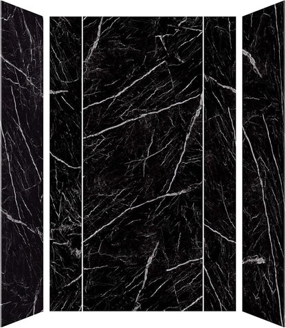 Transolid TWKE603696-KI03G Titan 60-in x 36-in x 96-in Eco Shower Wall Kit, Black Caruso (Glossy)