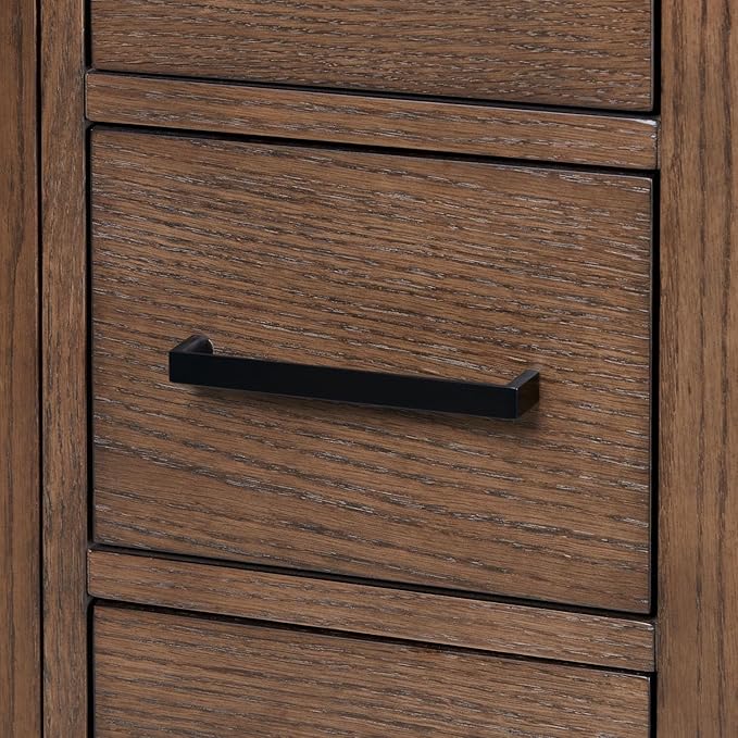 ARIEL Cambridge 66-inch Bathroom Vanity with Sink,Solid Wood, 1.5-inch Italian Carrara Marble Countertop, Double Oval Porcelain Sink, 4 Soft Closing Doors, 6 Dovetail Drawers, Brown Oak