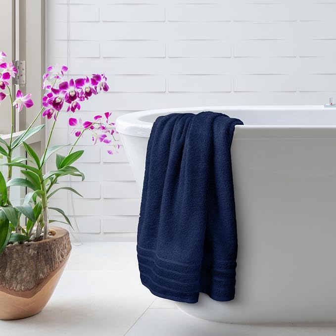 Avalon Towels Bath Towels Set of 4, Size 30 x 60 Inches - 60% Cotton, 40% Viscose Made from Bamboo, Soft and Absorbent, Thin and Quick Drying, Lightweight, Perfect for Daily Use