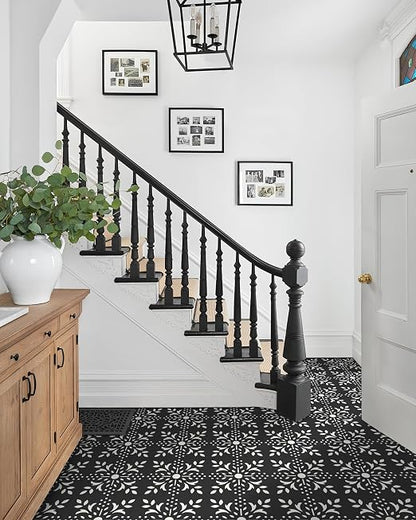 MORCART 40 Pcs Peel and Stick Floor Tile, 7.87"x 7.87" Vinyl Flooring Waterproof, DIY Flooring for Bathroom, Kitchen, Fireplace, Stairs, Bedrooms, Wall, Pantry Room