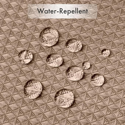 AmazerBath Taupe Shower Curtain Waffle Textured, Fabric Shower Curtain Tan Thick Heavy Duty 240GSM Hotel Quality Bathroom Shower Curtains, 72 x 78 Inches