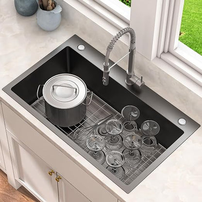 YITAHOME Drop In Kitchen Sink 33 Inch Top mount Stainless Steel Nano | Prep Kitchen, Bar 33 x 19 x 10inch