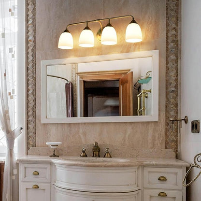 Gold 4-Light Traditional Bathroom Vanity Light Fixtures Over Mirror, Modern Vanity Lights for Living Room, Standard E26 Base, Aged Brass