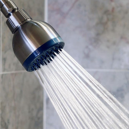 Aqua Elegante High Pressure Shower Head - 2.5 GPM - Brushed Nickel | Best 3 Inch Wall Mount Bathroom Showerhead For Boosting Low Flow With Anti-Clog Nozzles, Adjustable Brass Ball Joint