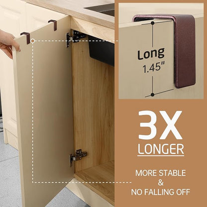 KES Over The Cabinet Towel Holder Fit 1" Thick, Kitchen Towel Holder, Brown | Anti-Wobble, Scratchproof, for Dish Hand Towels, Over The Door Towel Bar with Extended Hooks, 2 Pack, KTH500S26-OB-P2