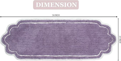 Home Weavers Allure Collection 100% Cotton Tufted Bathroom Rug, Soft and Absorbent Bath Rugs, Non-Slip Bath Carpet, Machine Wash Dry Bath Mats for Bathroom Floor, 21"x54" Runner, Purple