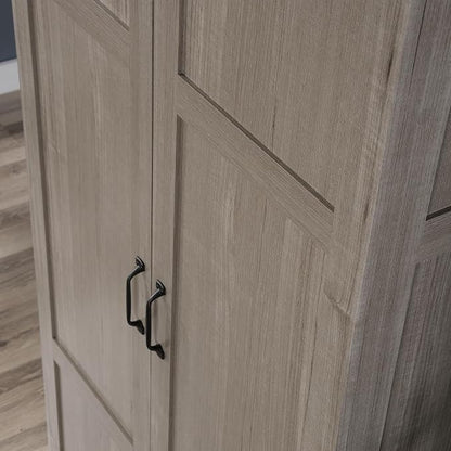 Sauder Select 71" Storage Cabinet, Pantry Cabinet Kitchen Storage with Adjustable Shelves, Bathroom Storage Cabinet, in Silver Sycamore