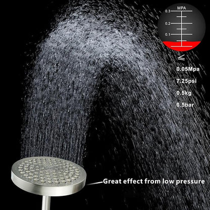Voolan High Pressure Rain Shower Head, 6" Pressure-Boosting, Ideal for Replacement Fixed Bathroom Showerheads, Easy to Install, Renter-Friendly (Brushed Nickel)