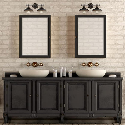 Westinghouse 6132900 Iron Hill Vintage-Style Two Light LED Indoor Wall Fixture, Oil Rubbed Bronze Finish with Highlights