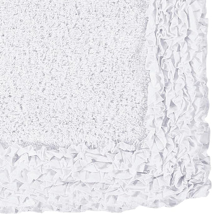 Better Trends Toilet Rugs U Shaped 100% Cotton, Non-Slip Washable 20" x 20" Rug Soft for Bathroom Floor Decor, Water Absorbent, Contour White Shaggy Border Collection