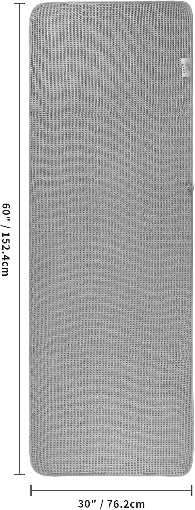 POLYTE 430 GSM Poly Blend Microfiber Quick Dry Waffle Bath Towel, 30x60 in | 4 Pack, Oversize, Lint Free, Body Towel