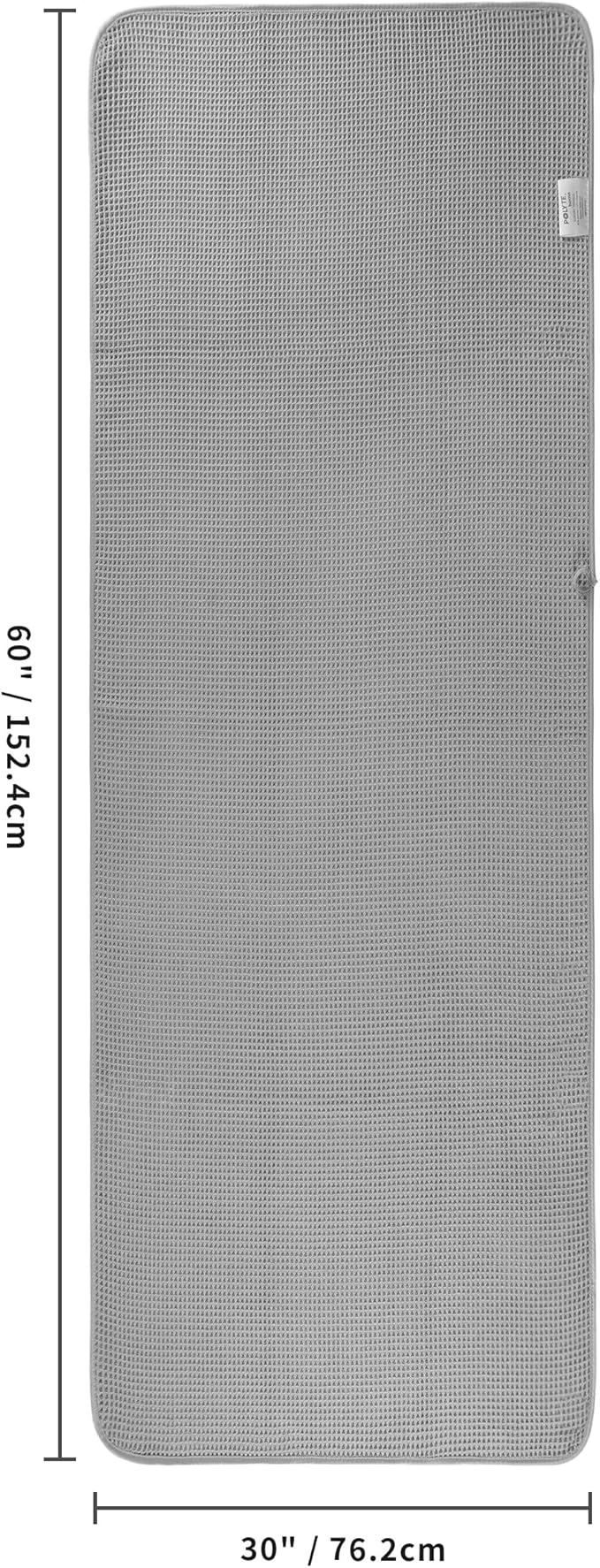 POLYTE 430 GSM Poly Blend Microfiber Quick Dry Waffle Bath Towel, 30x60 in | 4 Pack, Oversize, Lint Free, Body Towel