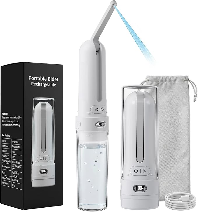 Electric Portable Bidet for Bathroom & Home Daily Use, White