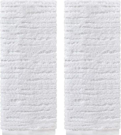 SKL Home CloudSoft Hand Towel Set, 2-Piece, 100% Cotton Luxury, White | Premium spa-level quality. 600 GSM weight. Ultra plush & absorbent. For use in the bathroom, kitchen, bar or any sink space.