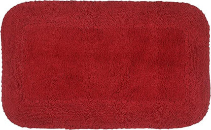 Home Weavers Radiant Collection 100% Cotton Bathroom Rugs Set, Washable Rug, Soft Cotton Extra Soft and Absorbent Bath Rug, Kitchen Mat, Bath Mat Set, Bath Floor Mat Non Slip, 21"x34" Rectangle, Red