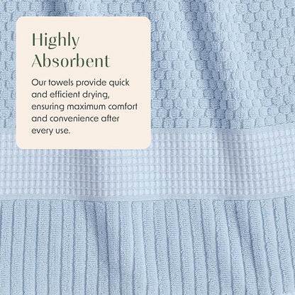 2 Pack Oversized Bath Towels 100% Cotton | Blue Towels | Oeko‑TEX Standard 100 | Soft & Absorbent, Quick‑Dry | Trinity Collection - Chambray Blue