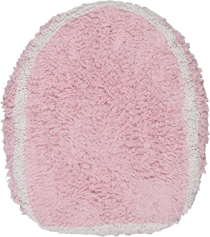 Home Weavers Allure Collection Toilet Lid Seat Cover, Elastic Edges, 100% Cotton Soft Universal Fit for Standard Oblong Round Elongated Bath Room Bowl Lids, Washable, 18"x18" Toilet Lid Cover, Pink